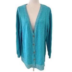 Lane Bryant aqua blue button front cardigan